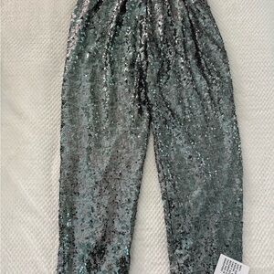 ASOS Design Sequin Slouchy Pants in Gunmetal